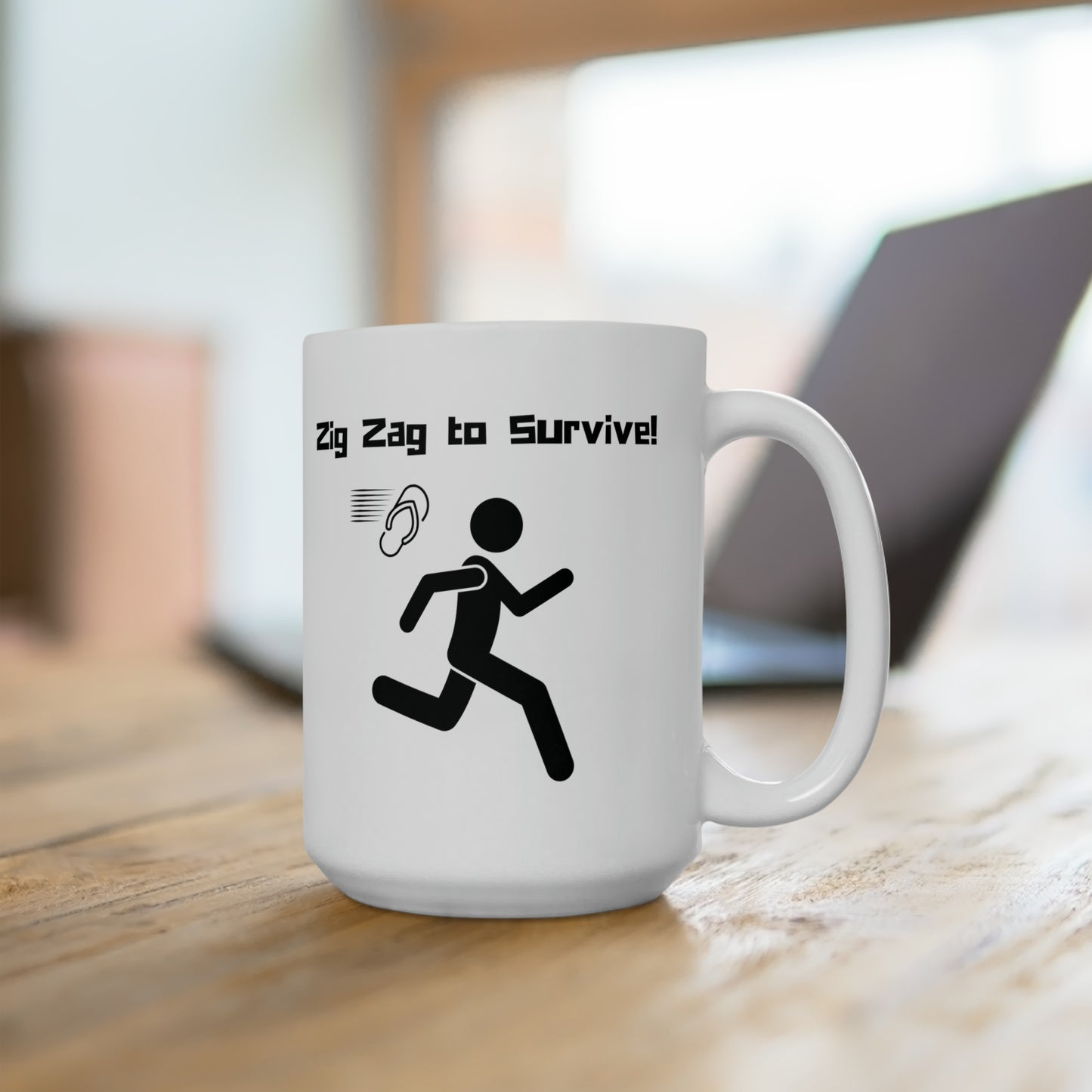15oz - Mug - Zig Zag to Survive (White)